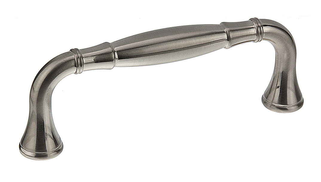 Pull - Traditional Beveled Handle - 4" - Brushed Nickel