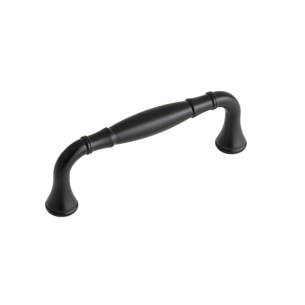 Pull - Traditional Beveled Handle - 4" - Matte Black