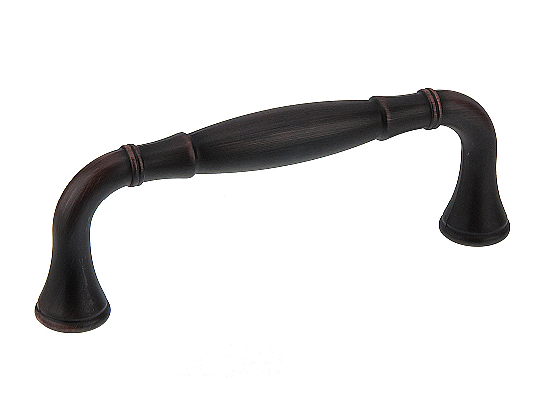 Pull - Traditional Beveled Handle - 4" - Brushed Oil Rubbed Bronze