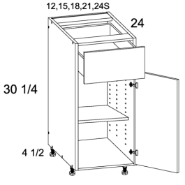 PGW-B12 - One Drawer One Door Bases - 12 inch