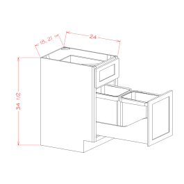 SW-B21TCPO - Single Full Height Door Base Kit With Single Trashcan ...